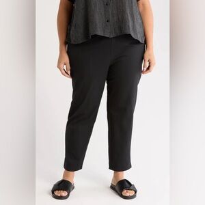 Eileen Fisher Black Slim Ankle Pull On Stretch Crop Pants